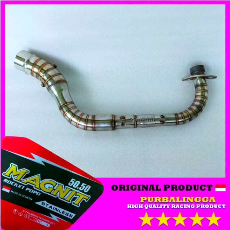 pipa leher knalpot Mio sporty smile full cacing stainless Mio soul karbu Fino 110 leheran Inlet 50