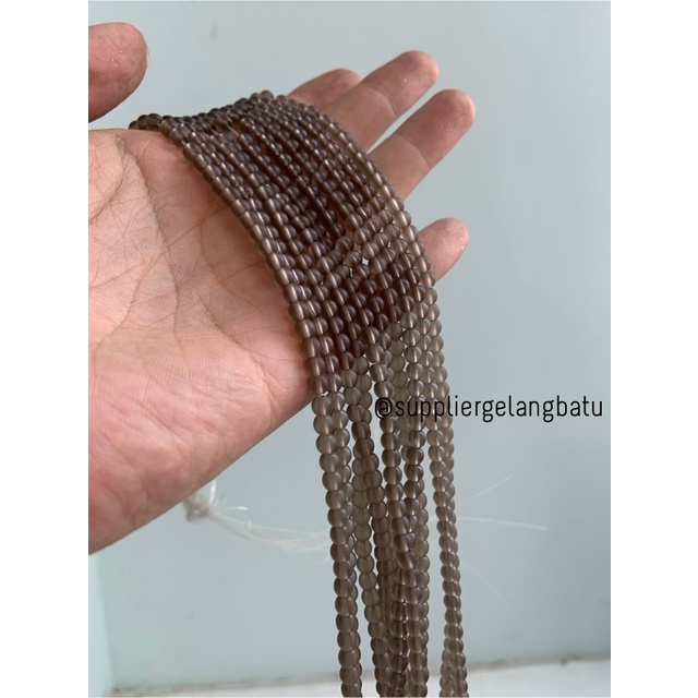 natural smoky quartz DOFF 4mm batu kristal kuarsa terapi kesehatan