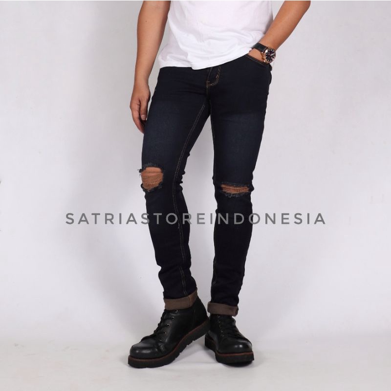 Ripped Jeans Pria , Celana Sobek Pria Skinny jeans Stretch Premium Quality