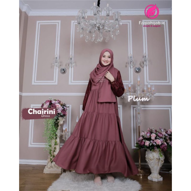 Chairini / Charini Dress Gamis mix Brokat by Fania Hijab
