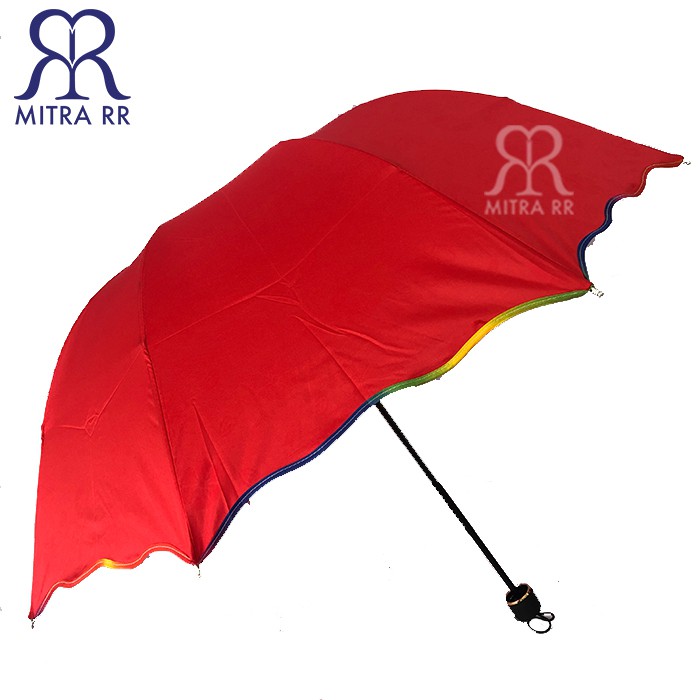 Payung Lipat 3D List Rainbow Magic Umbrella Muncul Motif Ketika Basah Payung Anti UV Free BubbleWrap