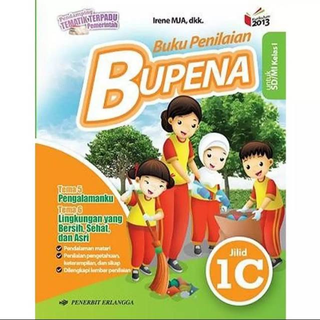 Harga satu paket buku teks pendamping tematik k13 buku penilaian BUPENA k13 Erlangga kelas 1ABCD