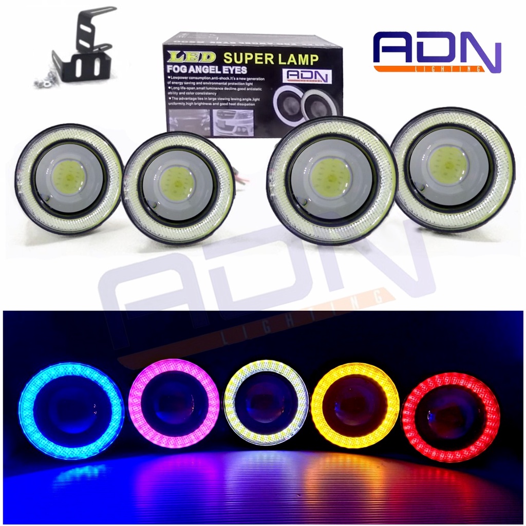 FOGLAMP ANGEL EYES 76mm 89mm tembus kabut LED SET ADN