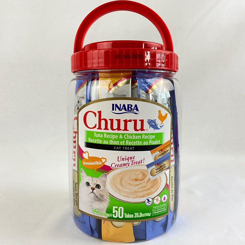 

INABA INA653 Snack Kucing Cat Liquid Churu Tuna and Chicken Recipes Mix 50pcs