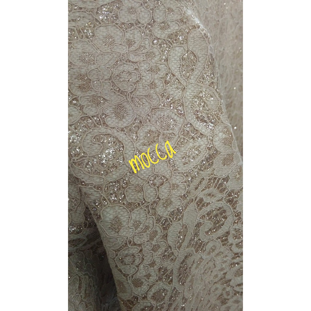 Murah Kain- Bahan Brokat Furing Nempel Trendi