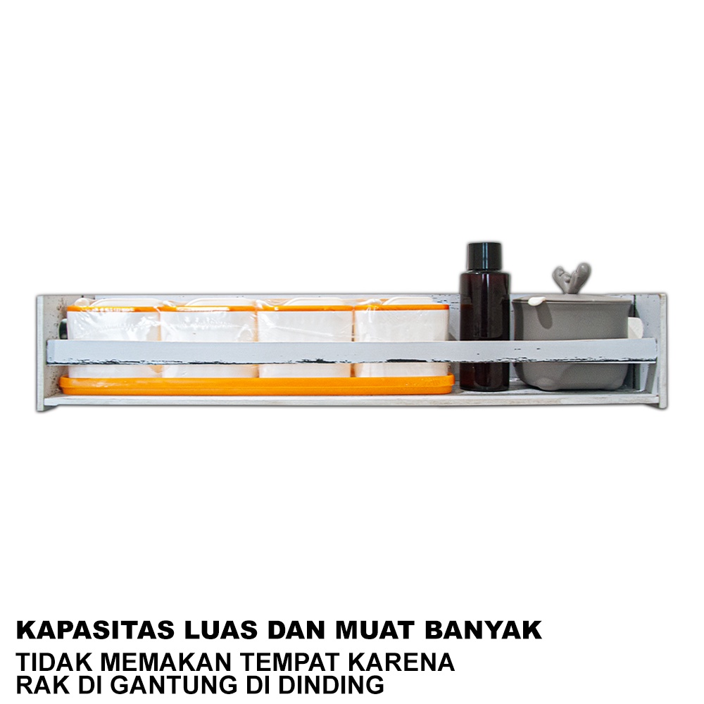 HomiHomi Rak Bumbu Gantung Dinding Dapur Tempat Penyimpanan Bumbu Dapur Serbaguna Kayu MDF - LC010
