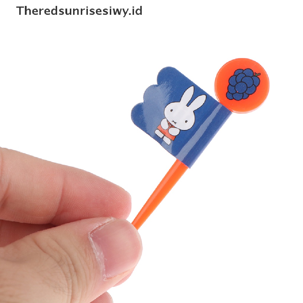 # Alat Pemotong Buah # 10pcs Garpu Buah / Dessert / Kue / Snack Mini Bentuk Kartun Hewan Kelinci / Babi