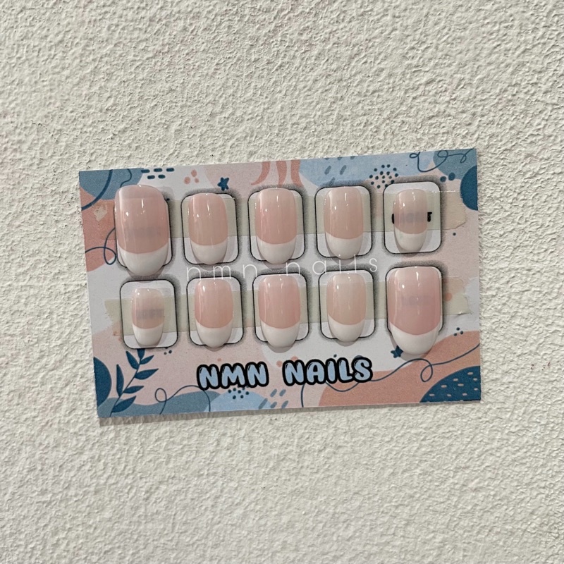 French Nailart / Kuku palsu french nails / Press on nails pink susu
