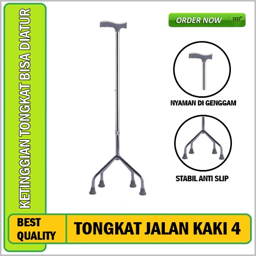 TERBARU tongkat alat bantu jalan tongkat kaki 4 stainless termurah praktis terbaik original