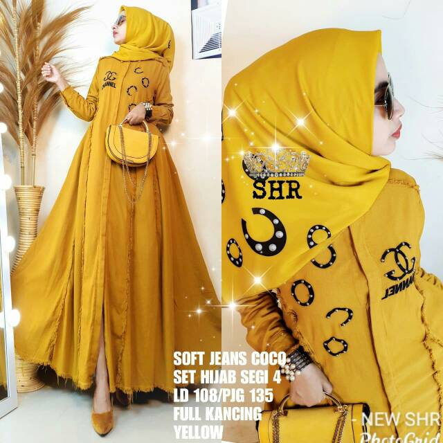 Gamis Set Jeans Coco. ORI SHR IMPORT