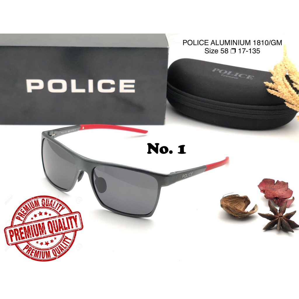 Sunglasses Kacamata Hitam Pria Police 1810 Alloy Polarize Anti Silau Sport Import Mewah
