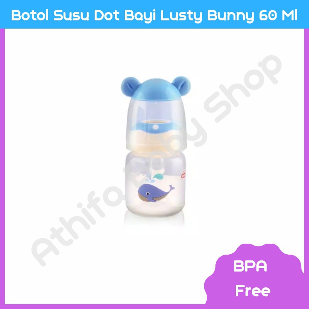 Botol Susu Dot Bayi 60ml Lusty Bunny NEWBORN Kecil Baru Lahir Dot Susu Bayi Botol ASI Perah ASIP