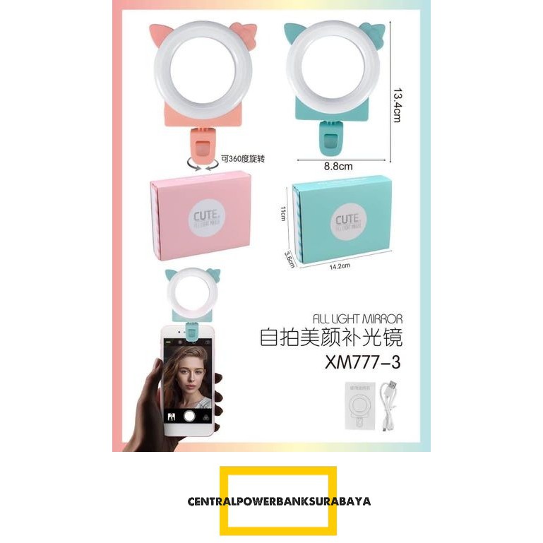 XM777-3 LAMPU SELFIE RING LIGHT MIRROR TEMPEL / LAMPU BIGO / LAMPU SELFIE RINGLIGHT