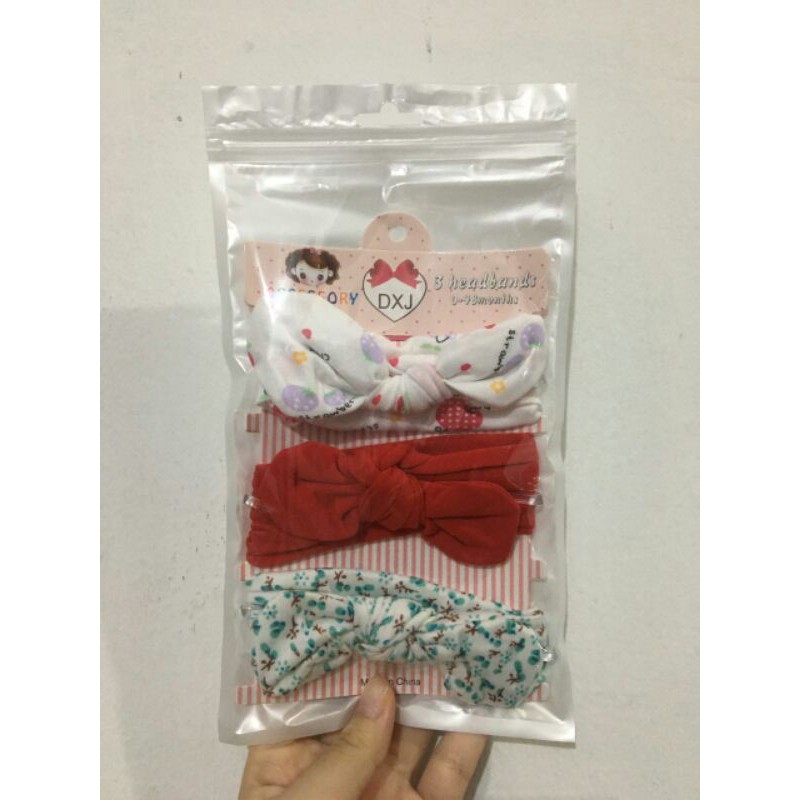 3pcs Bandana Baby|Bando Donut Bayi |Headband baby