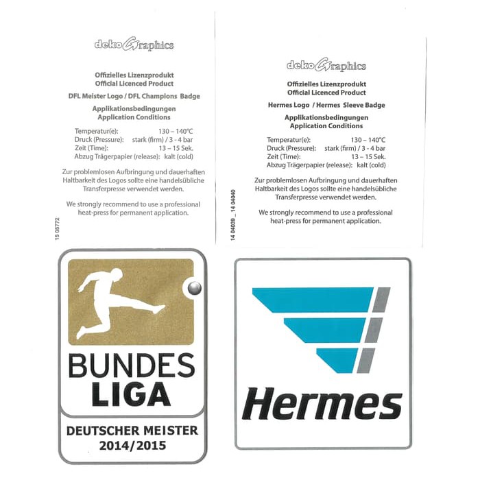 Patch Bundesliga Winner 2014-15. For original Jersey