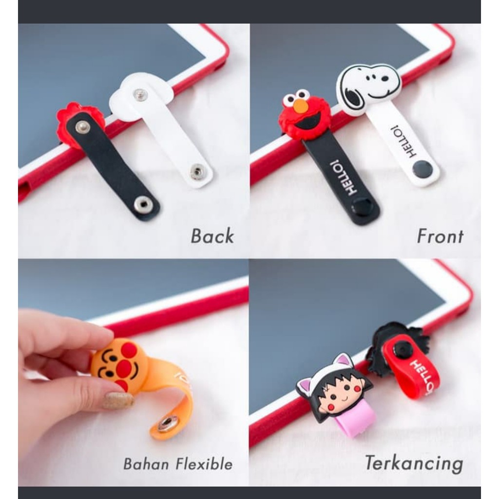 CORD HOLDER 3D TEBAL / Klip Kabel / Pengikat Kabel Charger Cartoon