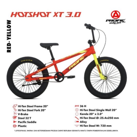 Sepeda Anak Remaja Pacific Hotshot XT 3.0 Non Rotor 20 Inch Garansi SNI-3