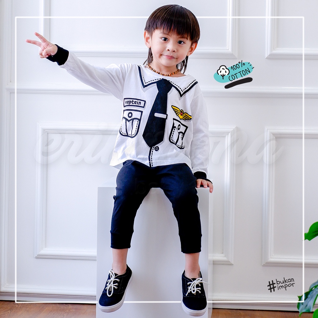 baju piyama anak baju anak cowo cewe piyama bayi model PILOT 2y 3y 4y