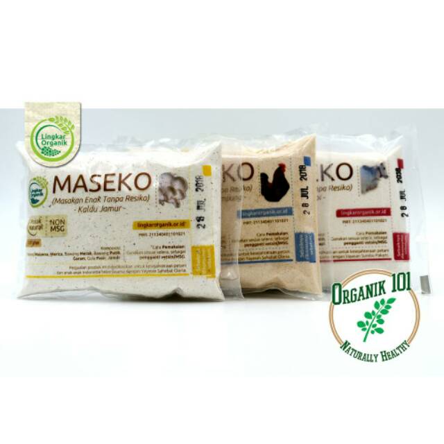 Kaldu non MSG Ayam Sapi dan jamur Maseko lingkar organik 80 gr 100gr