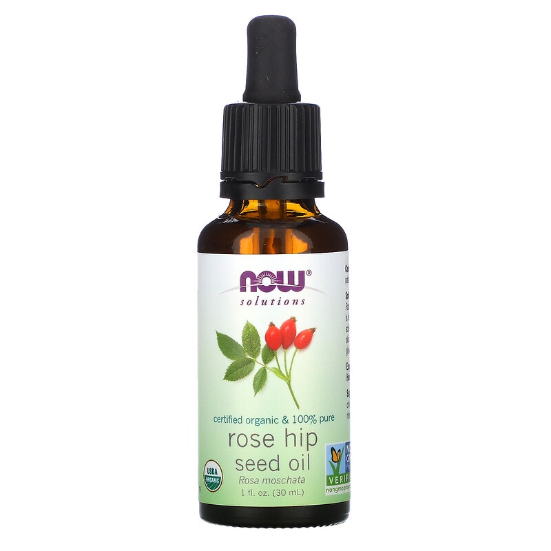 Now Essential Oils Certified Organic RoseHip Seed Oil 30ml Minyak Biji Mawar ORI USA