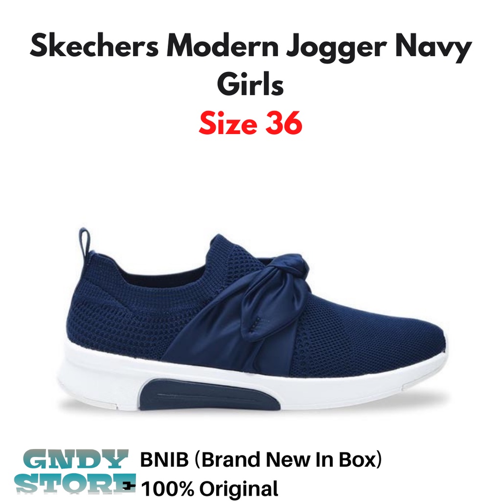 Sepatu Sneakers Wanita Skechers Modern Jogger Navy 89800L/NVY Womens Original Resmi BNIB 100%