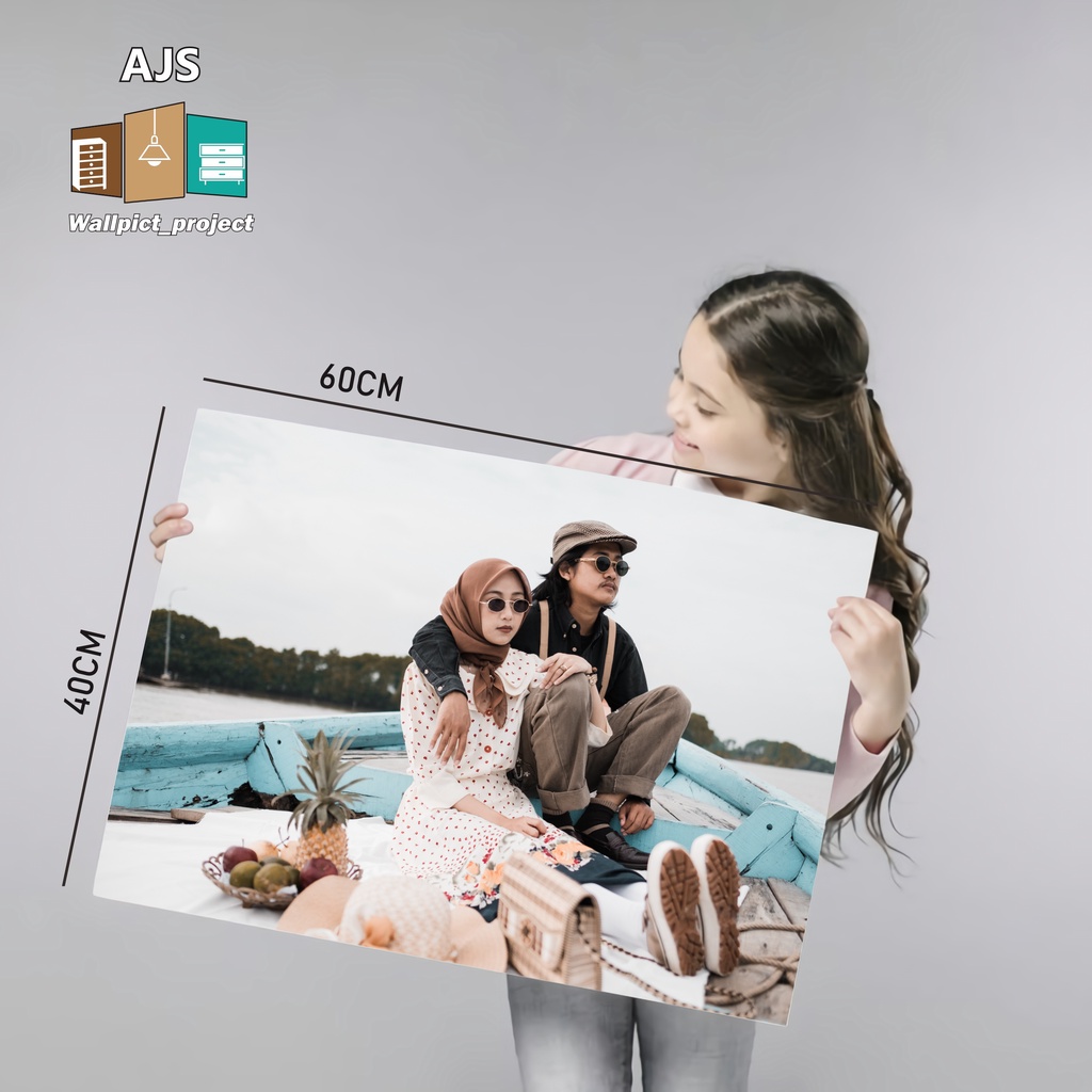 Cetak Foto Besar 20R + Bingkai Kayu Minimalis (frameless)
