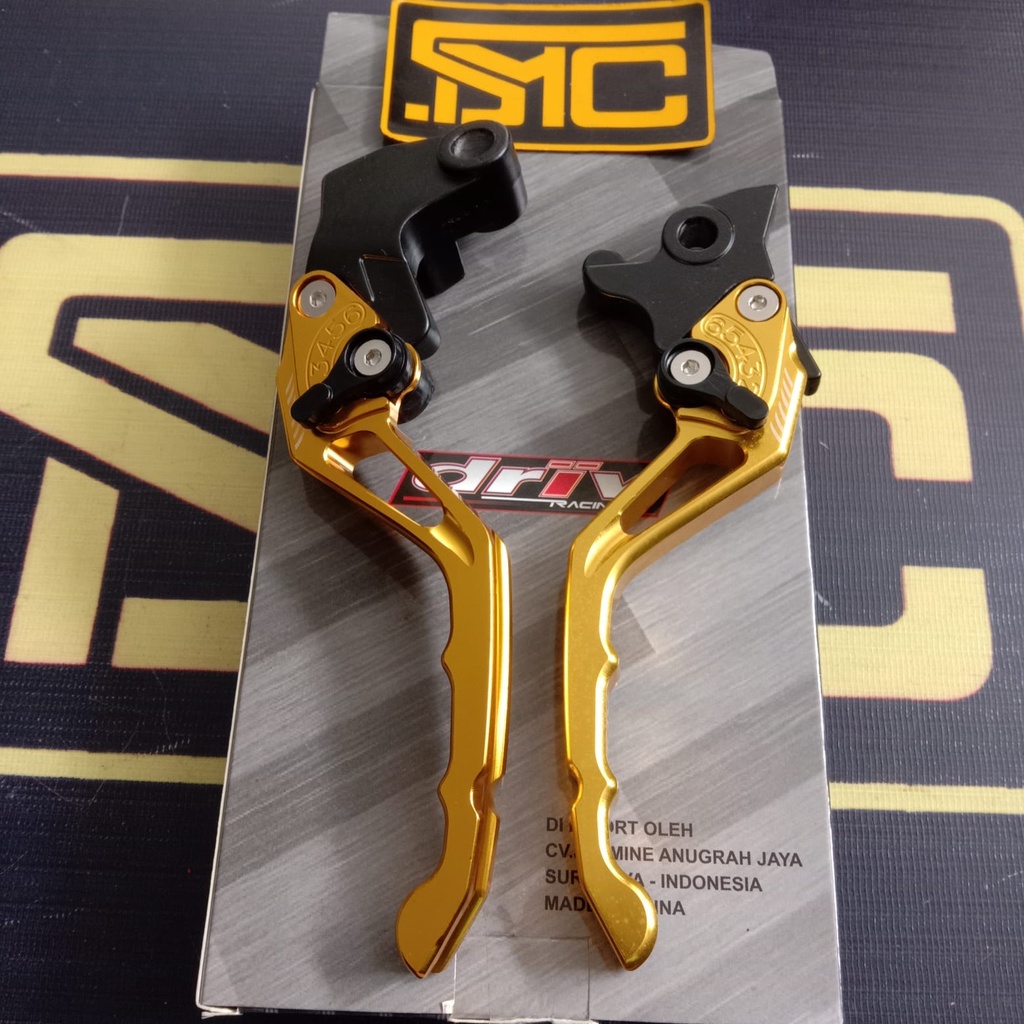 Handle Set / Tuas Rem Variasi Yamaha Vixion / R15 V3 / Scorpio CNC Driv Racing Gold