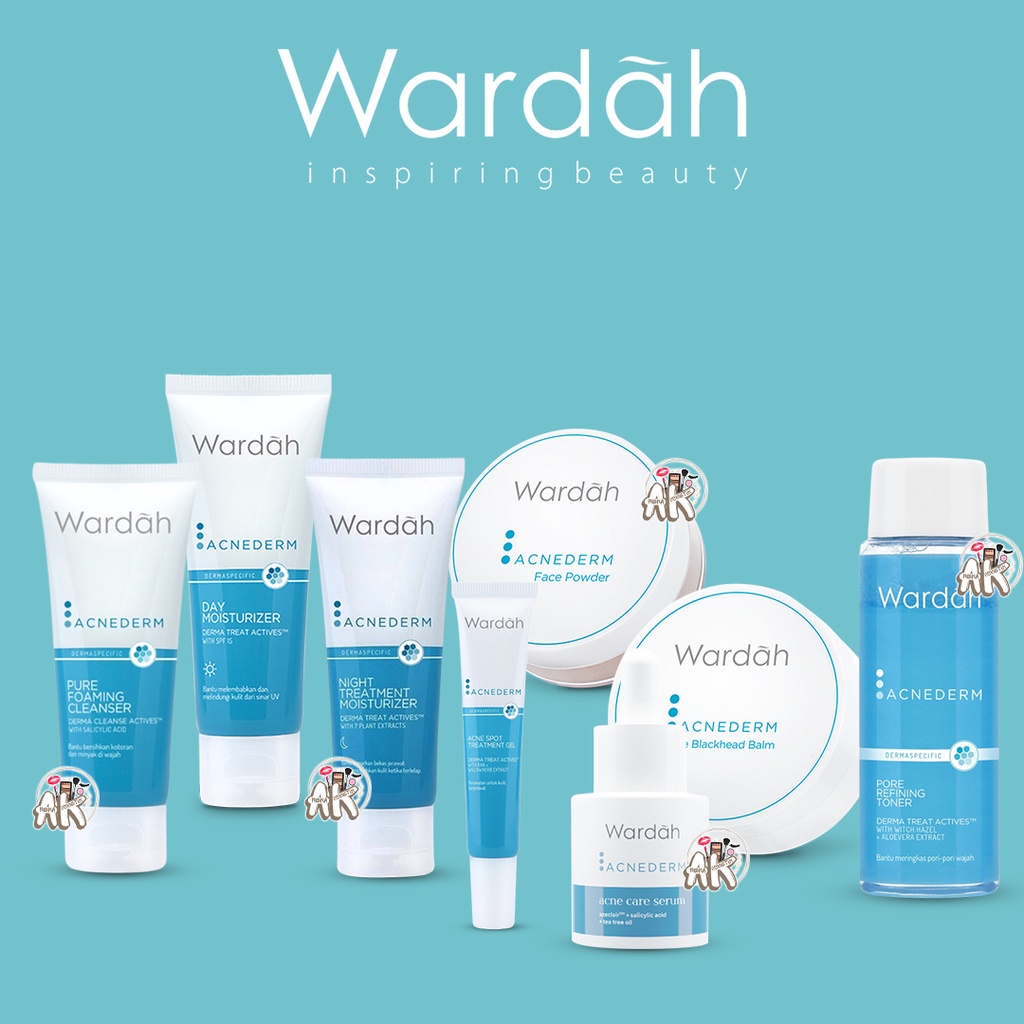 WARDAH ACNEDERM SPOT GEL,DAY/NIGHT MOIST, FACE POWDER, BLACKHEAD BALM, TONER, CLEANSER,SERUM