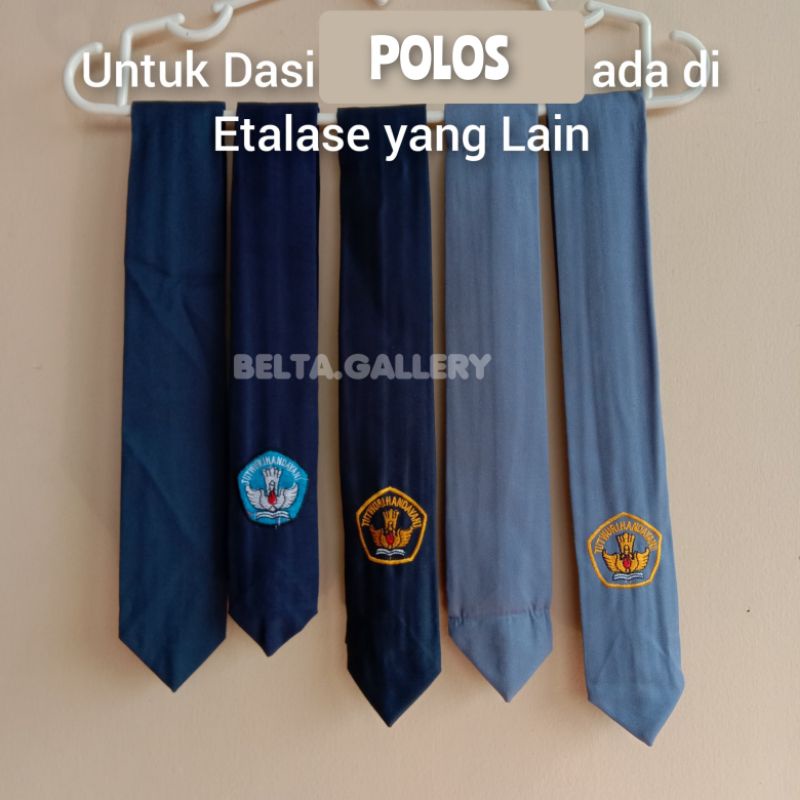 Dasi Panjang Logo Bordir SMP SMA Bahan American Drill