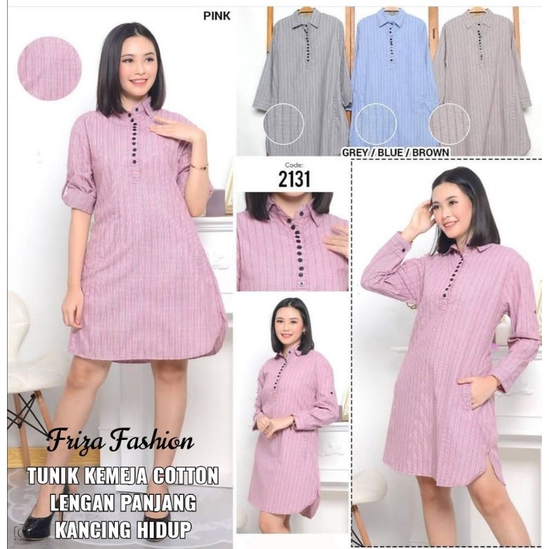 TUNIK KEMEJA KATUN / BAJU TUNIK COTTON TERBARU