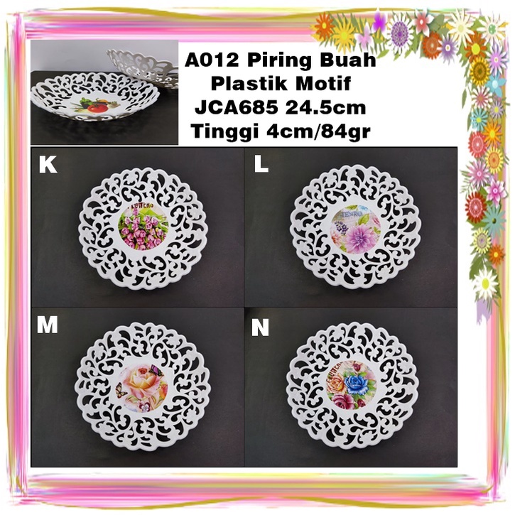 A012 Piring Buah Plastik Motif JCA685 24.5cm