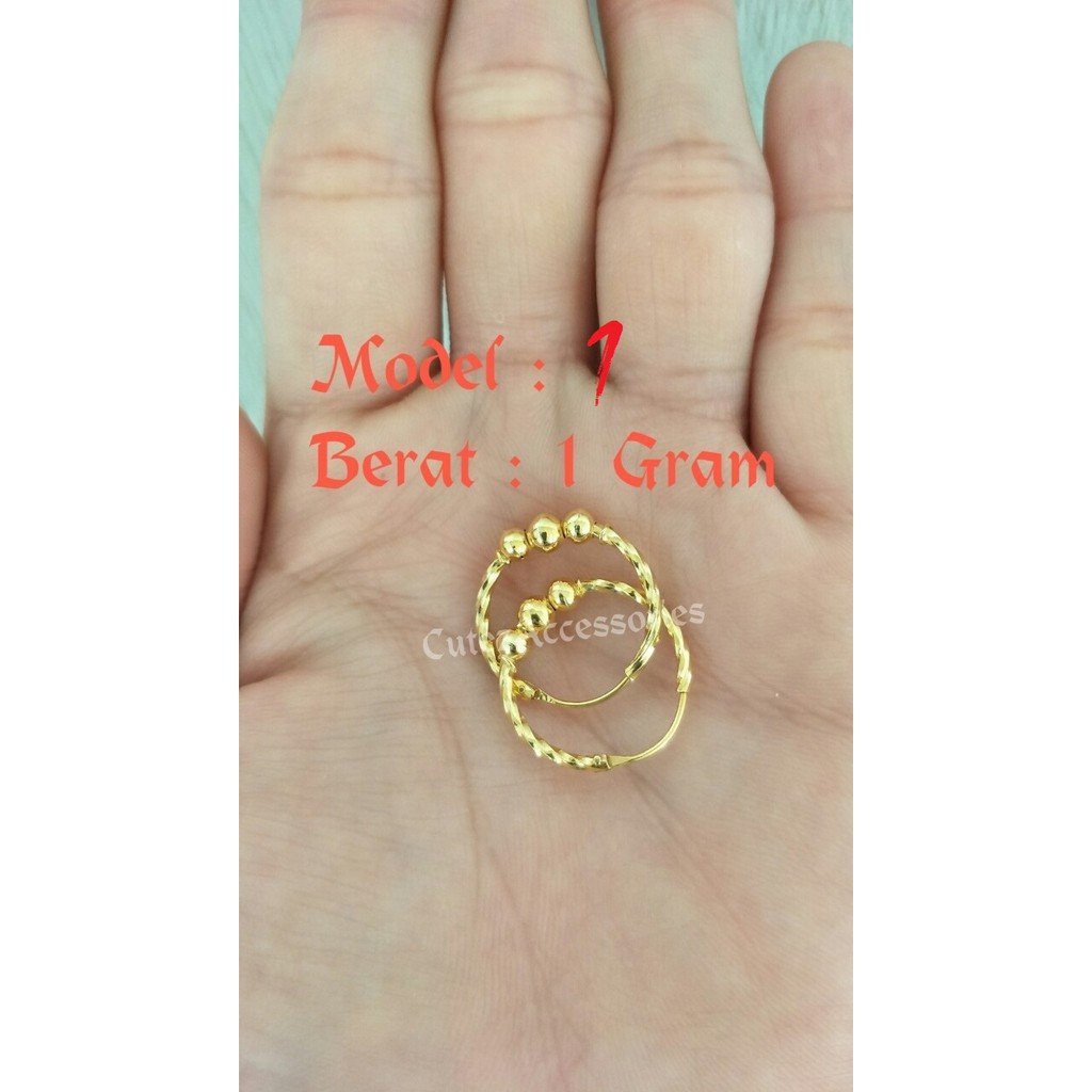 Anting Ring Dewasa 1gr Emas Muda