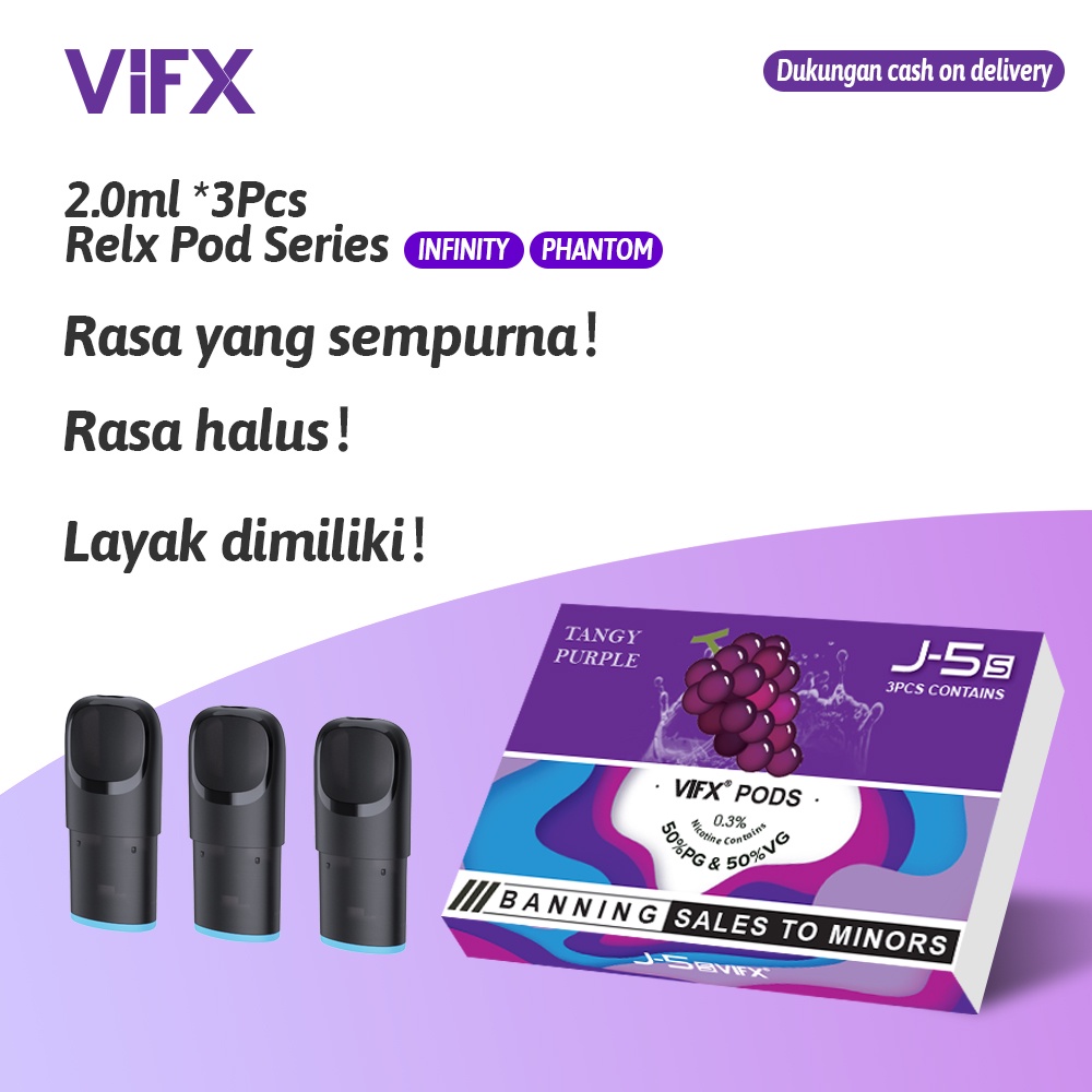 ViFX Mint Flavour Catridge Pods All Flavours Compitable RELX Infinity Essential Phantom - All Flavors 1 Pack Isi 3 Pods