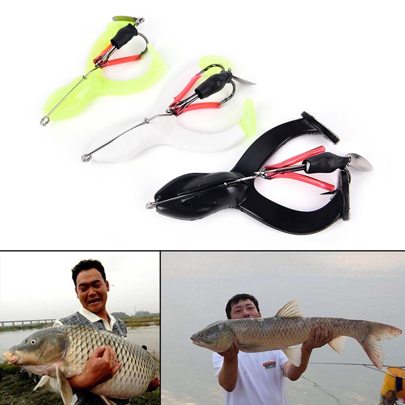 {LUCKID}Fishing Lure Plastic Frog Soft Spinner Sinking Jig Bass Artificial Bait Jian