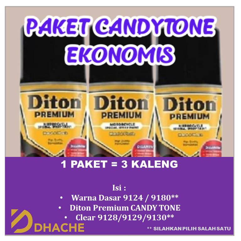 PAKET DITON CANDY TONE 3 KALENG CANDYTONE MERAH UNGU BIRU KUNING HIJAU @400cc