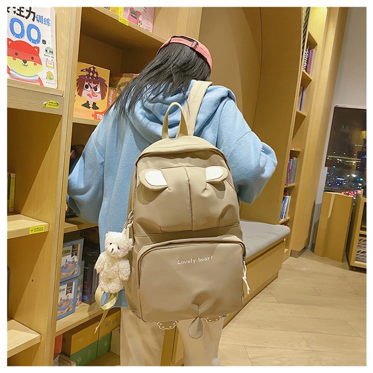 WYK111 Tas Ransel Wanita Pria Sekolah Kuliah Lovely Bear Backpack School Impor TKM