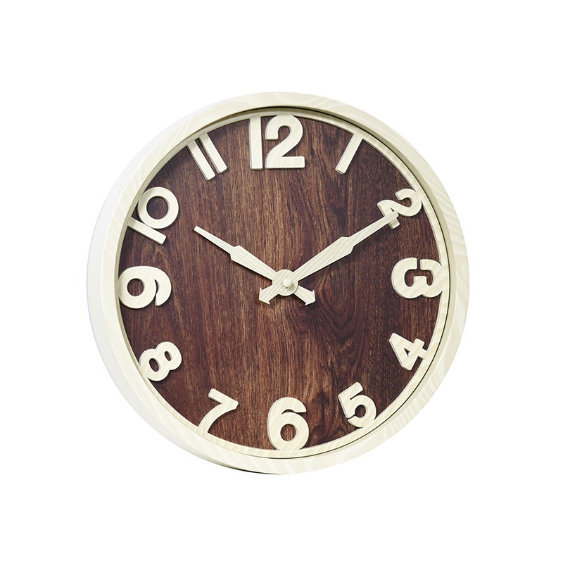 Jam Dinding Aesthetic Jam Dinding Kayu Imitated Wood Wall Clock 40cm Free Baterai