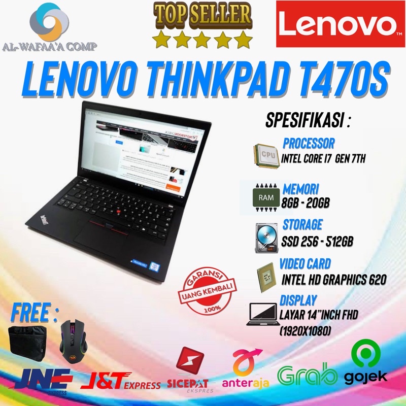 LAPTOP LENOVO THINKPAD RAM 4 / 8GB - SSD 120/240GB-X1 CARBON I7 GEN 5