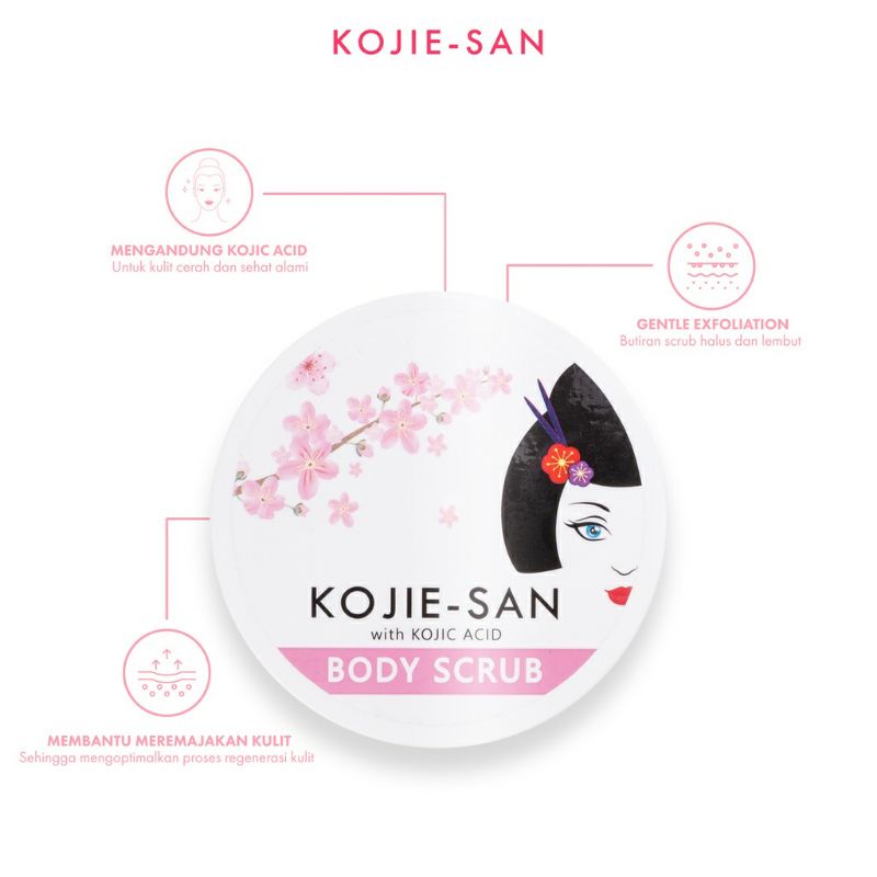 KOJIE SAN BODY SCRUB GOAT MILK/KOJIC/GLOW 250GR [𝗕𝗣𝗢𝗠]