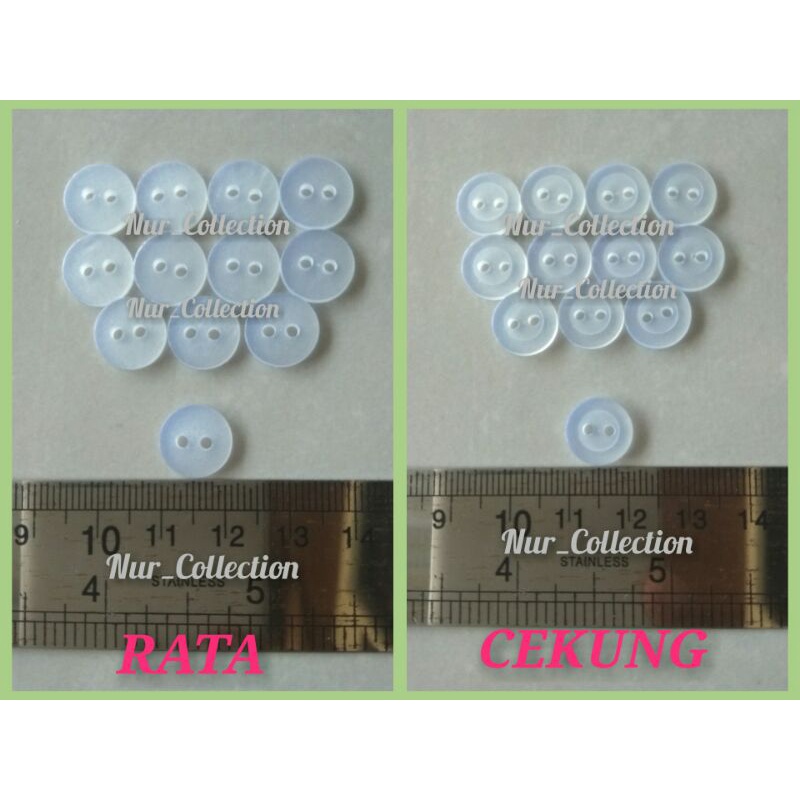 2L Kancing Baju Putih Bening