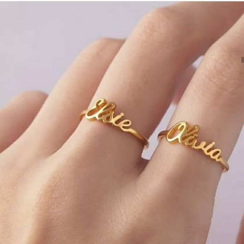 CINCIN KUSTOM NAMA SIMPLE MODEL