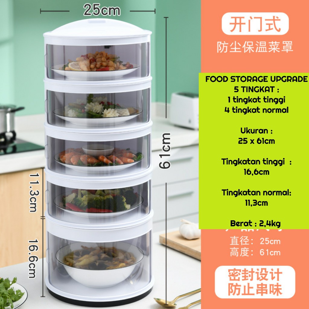 tempat penyimpanan lauk 5 tingkat /food storage