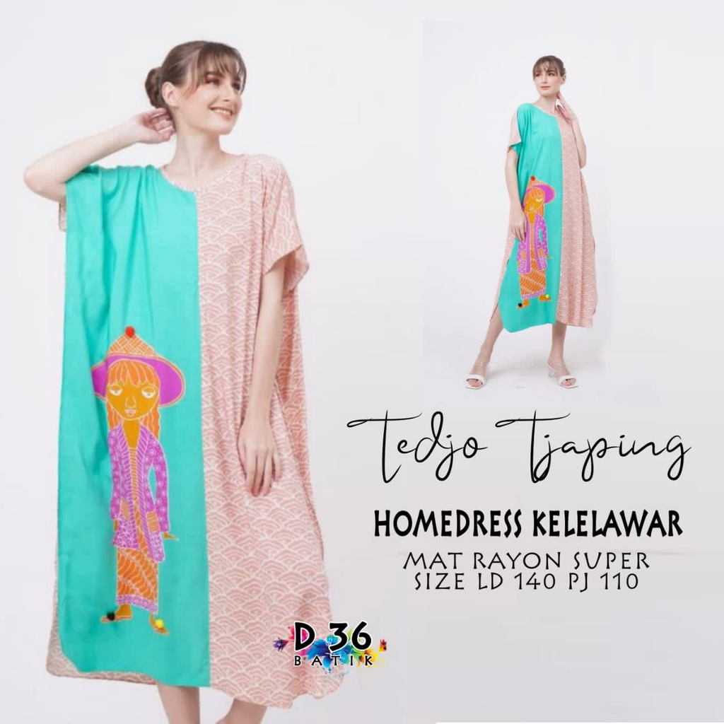 Daster Tedjo Tjaping Batik Homedress Kelelawar Baju Tidur Rayon Pastel Baju Tidur Kartun Jumbo