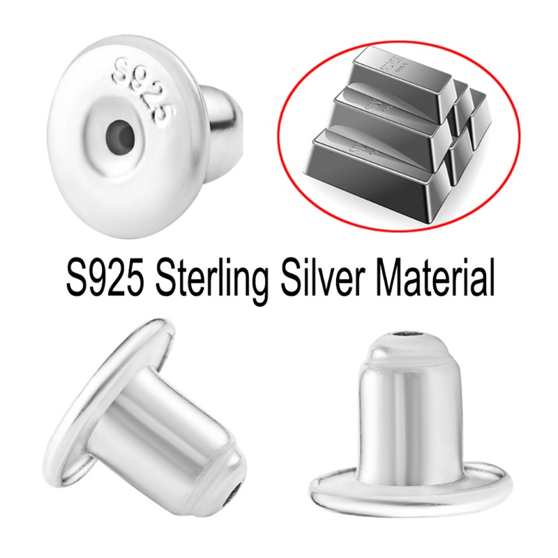 SIY  Safely Locking Earring Stoppers 8x/4 Pairs Portable Anti-oxidation S925 Earring Backs Gold DIY Jewelry Accessories