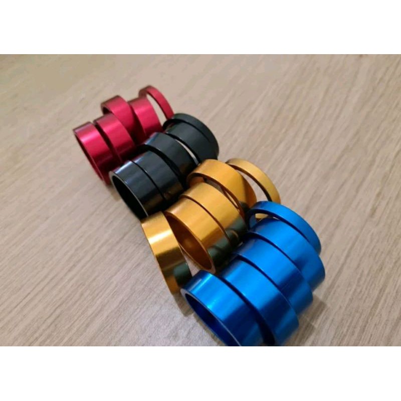 isi 5 pcs ring alloy spicer spacer ganjal pengganjal stem headset sepeda stem reducer mtb roadbike road bike