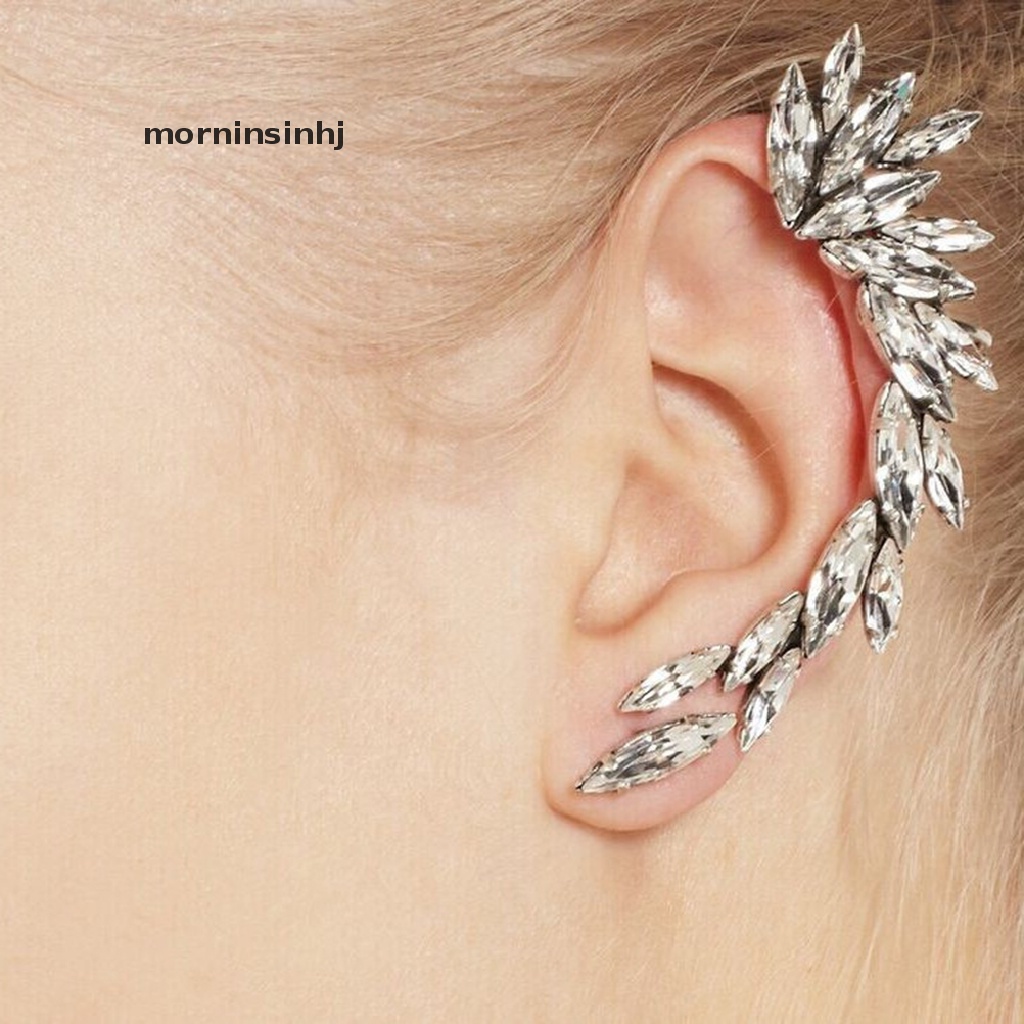 Mornin 1pc Anting Klip On Hias Berlian Imitasi Untuk Wanita