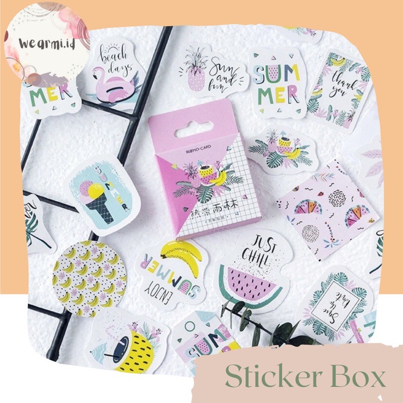 

45 Pcs Deco Sticker Box Summer Planner DIY Scrapbook Stiker Dekor Kotak Colorfull