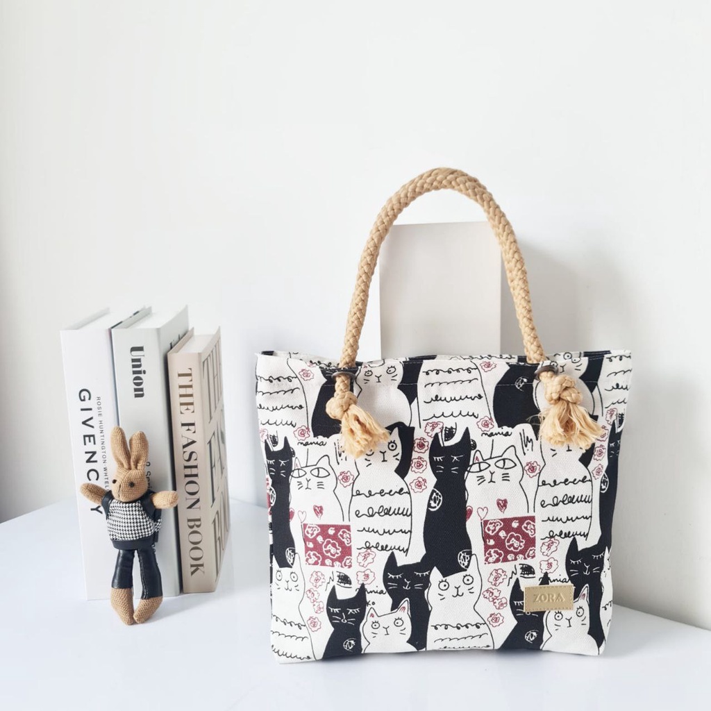 ZORA - Petito - Tote Bag Seri Abstrak &amp; Animals - Tote Bag Wanita