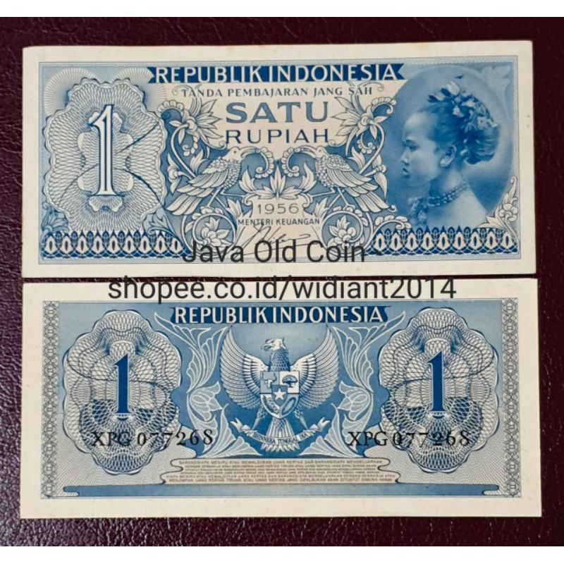 uang kuno 1 rp 1956 seri X baru gress UNC