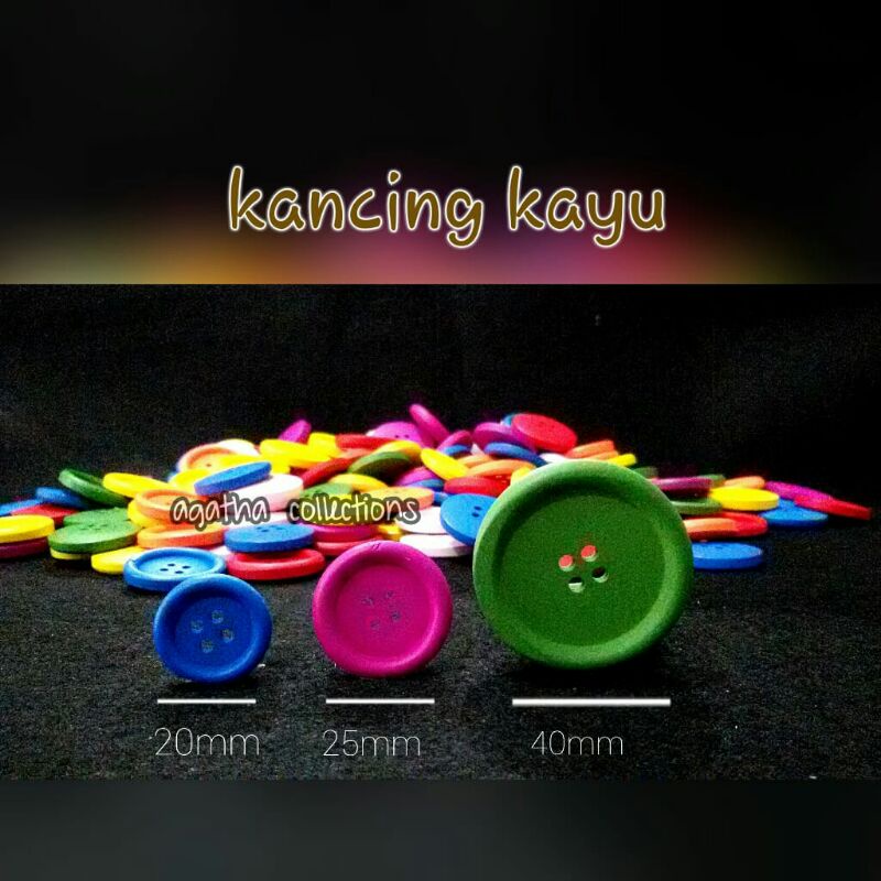 kancing kayu kecil (isi 12 pcs)